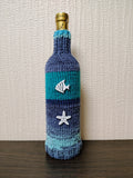 Knit Coastal Wine Bottle Sweaters | Starfish & Fish Sea Theme Decor