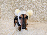 Hat winter pet wool with pompoms,clothes warm hat for dog