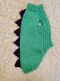 Custom Knitted Dinosaur Outfit for Dachshund – Winter Dog Apparel