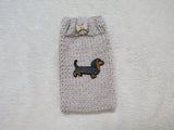 Dachshund Lover Gift Knitted Phone Sleeve | Wiener Dog Mom Wool Phone Sock | Cable Knit Smartphone Pouch with Button | Cozy Doxie Gift Case