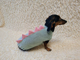 Knitted Dinosaur Costume for Dogs - Custom Dachshund Sweater ия)