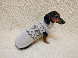 Alpaca wool clothes dog sweater with llama and sheep