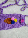 Ice Cream Knitted Phone Crossbody Bag | Cute Summer Smartphone Sleeve with Strap | Handmade Sweet Dessert Tech Pouch | Fun Birthday Gift for Her