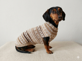 Bright sweater for a petite dachshund, Pet clothes patterned sweater,dachshund clothes sweater