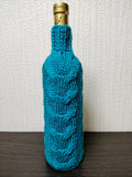 Handmade Knitted Wine Bottle Cover with Cable Stitch – Aesthetic Gift Decor