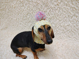 Hat winter pet wool with one pompom,clothes warm hat for dog