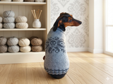Clothes for a dachshund or small dog knitted winter wool warm jumper with a pattern