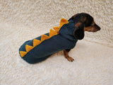 Dachshund hoodie dinosaur knitted animal clothes for pets, dog Halloween outfit Costume