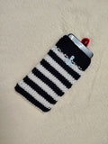 Nautical Striped Phone Sock | Handmade Knit Smartphone Sleeve -Handmade Marine Knit Phone Pouch - Mare Nostrum Collection