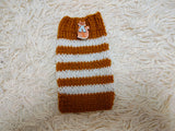 Cute Animal Companion Knit Phone Case | Striped Phone Sleeve-Handmade Knit Animal Phone Pouch | Cozy Stretchy Phone Sock