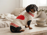 Festive Heart Pet Outfit Heart Jumper Dog Clothes Sweater Valentine's Day,Dog Lover Gift Knitted Sweater.
