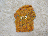 14 color Dog Hat Alpaca Tweed Striped, Knitted Set Warm Pet Clothes outfit apparel, Closed Ear Cap for Dachshunds beanie