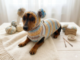 Lollipop suit for mini dachshund sweater and hat,suit set sweater and hat for dog,wiener sweater and hat, dog set sweater and hat set