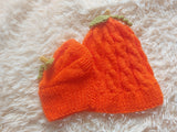 Matching Halloween Pumpkin Hat Set: Mom & Dog Angora Blend Knit