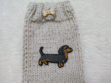Dachshund Lover Gift Knitted Phone Sleeve | Wiener Dog Mom Wool Phone Sock | Cable Knit Smartphone Pouch with Button | Cozy Doxie Gift Case
