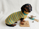 Striped Clothes With Button Pet Dog, Dog Jumper Winter Christmas, Dachshund Button Sweater, Pets Gift