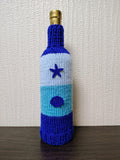 Knit Coastal Wine Bottle Sweaters | Starfish & Fish Sea Theme Decor