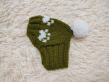 Knitted Dog Sweater & Snood – Cute Paw Print Design