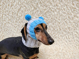 Double Pom Pom Dog Hat — Warm Wool Blend Winter Accessory
