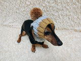 Dog hat pom-poms, warm winter clothes for pets, cap cloches ears dachshunds outfit apparel, pet lover gift