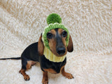 Cute Hand-Knitted Dachshund Snood and Pom-Pom Beanie Set - Cozy Dog Hat and Neck Warmer