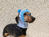 Double Pom Pom Dog Hat — Warm Wool Blend Winter Accessory