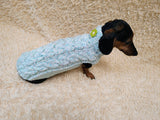Handmade Cable Knit Dachshund Sweater | Warm Dog Clothes