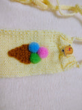 Ice Cream Knitted Phone Crossbody Bag | Cute Summer Smartphone Sleeve with Strap | Handmade Sweet Dessert Tech Pouch | Fun Birthday Gift for Her