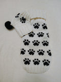 Cozy Knit Dog Jumper with Paws Pattern | Handmade Pet Apparel
