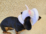 Easter bunny Dog Bucket Hat, summer panama cap with open ears dachshund, pet clothes photo shoot gift dog's mom