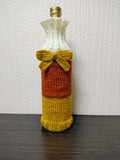Candy Corn Wine Bottle Cover | Knit Autumn Fall Table Decor
