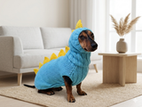 Dinosaur Dachshund Sweater with Hat  Knitted Dog Costume for Wieners