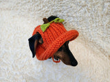 Pumpkin Panama Dog Hat Halloween Summer Hat with Open Ears for Dachshund Pet Clothes Photo Shoot Gift for Dog Mom