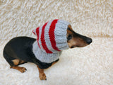 Mohair Wool Super Warm Dog Hat , Designer Pet Party Clothes outfit, Winter cloches knitted Dachshund Beanie