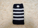 Cute Animal Companion Knit Phone Case | Striped Phone Sleeve-Handmade Knit Animal Phone Pouch | Cozy Stretchy Phone Sock