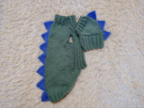 Crocheted Dinosaur Dog Costume – Funny Pet Sweater with Spikes