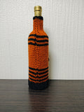 Spider & Bat Halloween Wine Bottle Cover | Knit Orange Cozy