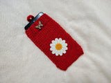 Crochet Daisy Phone Sock, Knitted Smartphone Sleeve with Flower Phone Pouch, Boho Cell Phone Case, Handmade Gift for Her