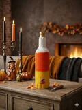 Candy Corn Halloween Wine Bottle Cover | Cozy Knit Decor
