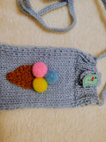 Ice Cream Knitted Phone Crossbody Bag | Cute Summer Smartphone Sleeve with Strap | Handmade Sweet Dessert Tech Pouch | Fun Birthday Gift for Her