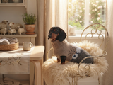 Alpaca wool clothes dog sweater with llama and sheep