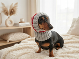 Mohair Wool Super Warm Dog Hat , Designer Pet Party Clothes outfit, Winter cloches knitted Dachshund Beanie