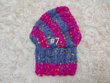 8 color Alpaca tweed striped Dog Hat, Knitted Set Warm Pet Clothes outfit apparel, Closed Ear Cap for Dachshunds beanie