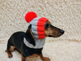 Dog hat pom-poms, warm winter clothes for pets, cap cloches ears dachshunds outfit apparel, pet lover gift