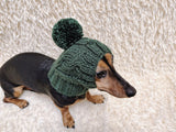 Warm hat for dog or cat, hat for a dog, hat for small dog, hat for dachshund, knitted hat, warm ears of dog