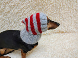 Mohair Wool Super Warm Dog Hat , Designer Pet Party Clothes outfit, Winter cloches knitted Dachshund Beanie