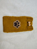 Dog Lover Knitted Phone Case with Paw Embroidery | Soft Wool Phone Sleeve | Wiener Dog Pouch with Bone Button | Cute Puppy Paw Gift for Her