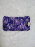 Handmade Knitted Phone Sleeve Case - Soft Wool Protective Sock Pouch for iPhone & Android - Colorful Cable Knit Phone Cover with Wooden Button