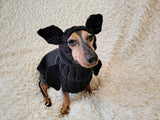 Bat Dog Costume, Knitted Puppy Halloween Outfit, Cute Vampire Bat Hoodie with Wings and Ears, Small Dog and Dachshund Apparel