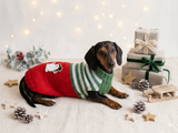 Christmas Striped Snowman Dog Sweater